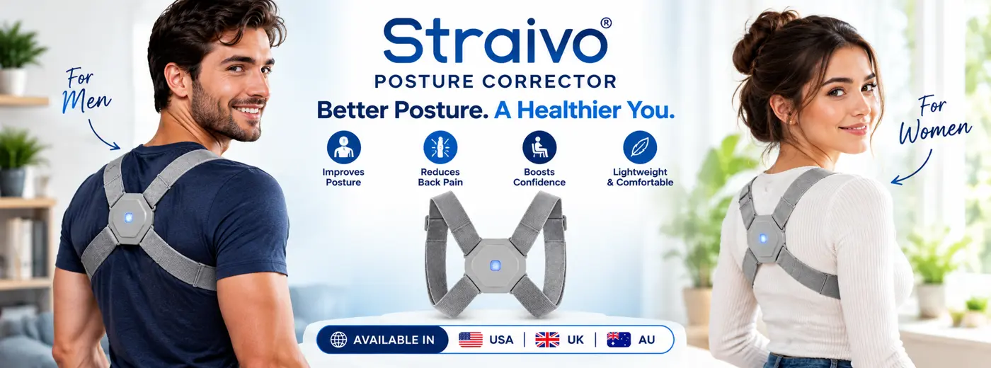 Straivo Posture Corrector worn by a man and a woman